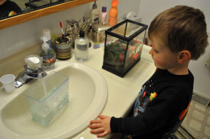 Waiting on the replacement water.