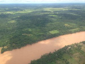 Aerial view of river Madre de dios from the plane.