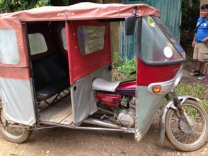 Motocar, the cheapest mode of public transport, is actually a 100cc bike modified in a form of an auto rikshaw