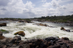Rapids at the confluence of the Rio Iriri and Rio Xingu.