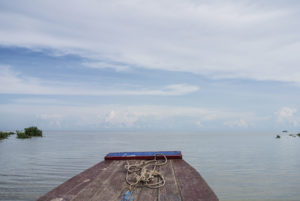 View from the center of the lake showing its true scale