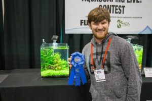 Mike Bernard’s first-place winning small tank entry in the Aquascaping Live! Contest at Aquatic Experience - Chicago 2015. Image by Dan Woudenberg/LuCorp Marketing for the World Pet Association.