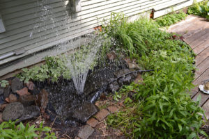 Hilarity ensued when we plugged in pump on my neighbor's pond and discovered the valve that regulated flow was broken in the wide-open position.