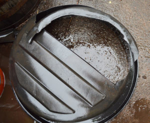 I removed more of the "rim", the leftover "bottom" of the liner that was visible in the front of the pond area.