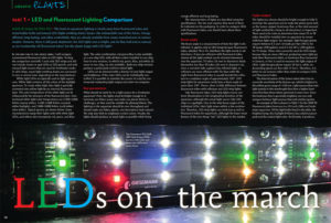 LED & Fluorescent Lighting Comparision: Part 1, by Petra Fritz, asking are LED lights just as bright, and do they look just as natural as our trustworthy old fluorescent tubes? Are the plans happy with LED light?