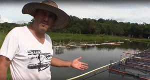Travel to the Colombian fish farm of Hernando Gil.