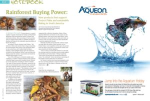 Aquatic Notebook continues with "Rainforest Buying Power: New products that support Project Piaba and sustainable fishing in South America"