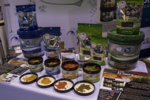 One of the major trends noticeable at this year's show was the welcome introduction of unique and high quality prepared fish feeds. In that category, PE Mysis introduced their new line of premium flake foods