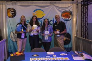 The crew from Rising Tide Conservation manning their booth and promoting their groundbreaking work with marine aquarium fish breeding and rearing