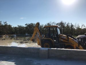 Standing floodwaters remain at the Marco Rocks property.