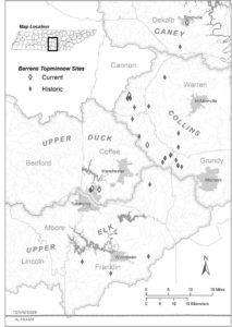 Current and historic range for Barrens topminnow. Image: US FWS