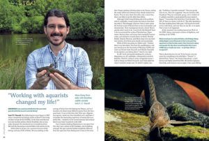 Hans-Georg Evers talks with Brazilian catfish scientist Luiz F. C. Tencatt, who professes that, "Working with aquarists changed my life!"