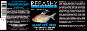 Check out the full product label including ingredients and instructions for the new Igapó Explorer gel-based aquarium fish diet.