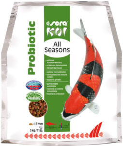 sera Koi All Seasons Probiotic in a 5 kg/11 lb bag.