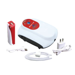 The Cobalt Rescue Air features a USB Rechargeable Air Pump, additional external battery pack to extend run times up to 72 hours, airline and an airstone