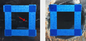 Glass surface before and after polishing with cerium oxide.