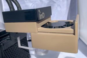 An earlier prototype showing an example of smaller compartments to allow for more (but smaller) food portions to be stored and fed.