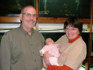 Phil and Jan as proud grandparents.
